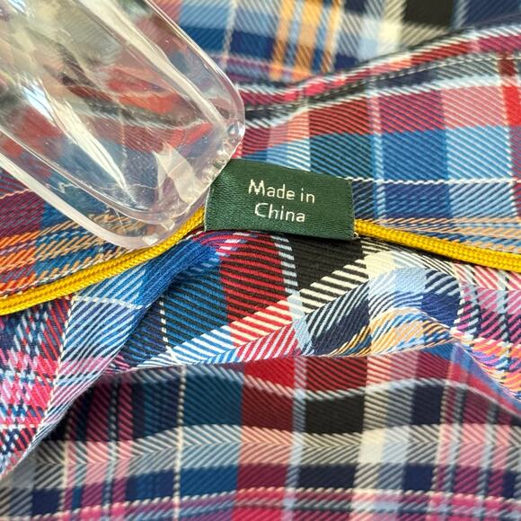 Robert Talbott Men's Casual Shirt Button Up Navy Blue Plaid Classic - Picture 5 of 8